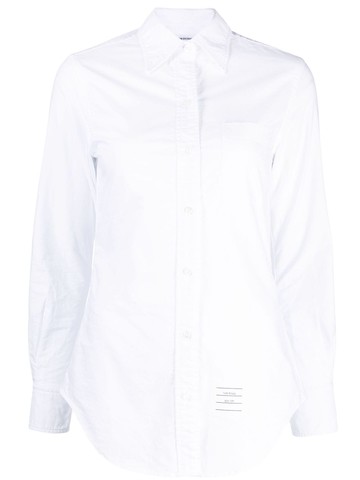 Thom Browne - logo-appliqué cotton shirt - women - Cotton - 38 - White