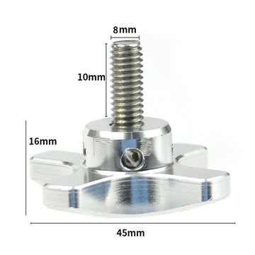 CNC精加工304不銹鋼螺桿+鋁合金主體M6梅花手擰螺絲銀色-M6