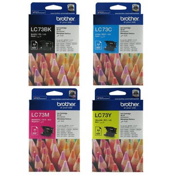 Brother LC73BK+Y+M+C 原廠彩色墨水匣組 (1黑3彩)