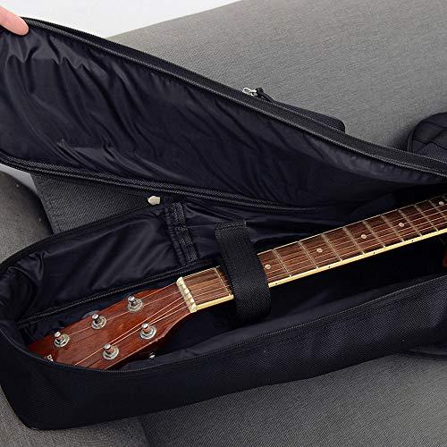 ギターバッグ 42インチ43インチのギターに適用（ジャンボタイプ対応） 12mmスポンジ入りJumbo Guitar Gig Bag ギターケース リュック型 手提げ (ブラック)