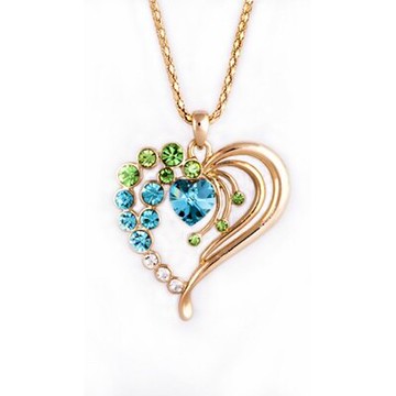 水晶項鍊 毛衣鍊-氣質優雅愛心精美七夕情人節禮物女飾品3色73gc200【獨家進口】【米蘭精品】