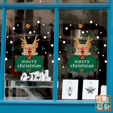 【橘果設計】耶誕聖誕壁貼 聖誕壁貼 無痕背膠 壁貼 牆貼 壁紙 DIY佈置 窗貼 佈置 櫥窗貼 可超取 台灣現貨