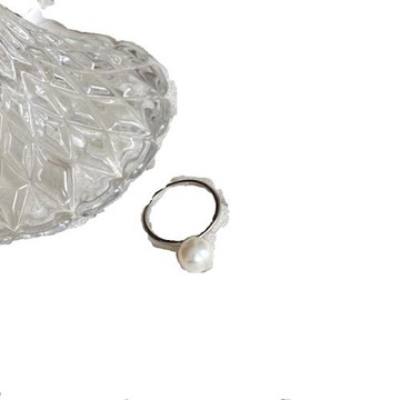 【小眾設計師】進口施家珍珠戒指活口指環S925純銀ins風開口戒指
