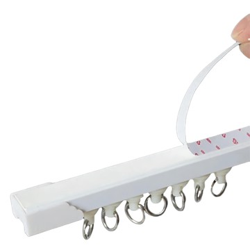 WE CHAMP 自黏式免鑽孔頂側通用門窗簾軌道  WTB-006  1m