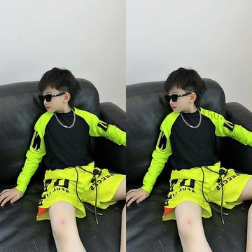 🌟臺灣出貨🌟兒童泳衣男童新款分體寶寶游泳衣中大童泳裝長袖防曬速幹~帶遊帽 兒童泳衣 寶寶泳衣 男童泳衣 兒童泳裝