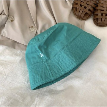 韓國小眾設計小花刺繡純棉透氣漁夫帽女防曬遮陽短帽檐水桶盆帽