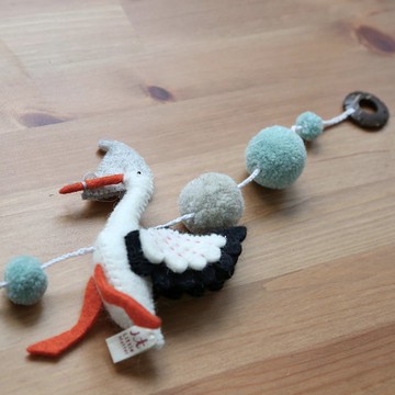 Ponpon羊毛氈門鈴吊飾・送子鳥 新人/結婚/情人