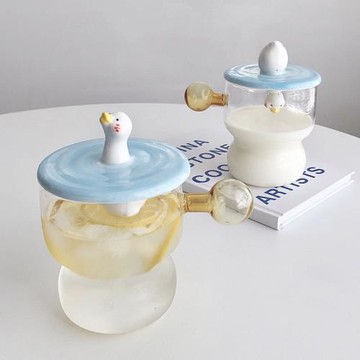 原創鴨鴨杯可愛陶瓷玻璃杯子卡通大容量耐高溫高顏值水杯創意馬克