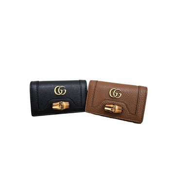 GUCCI DIANA 竹節鑰匙包(黑色/焦糖咖)禮盒組送禮原廠紙袋