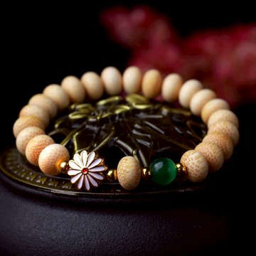 實心金絲竹根佛珠手串高密老料單圈款個性配飾文玩手鏈男女手飾品