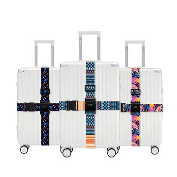 【BeOK】旅行出差行李箱綁帶十字雙扣密碼鎖行李捆帶