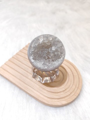 【寶藏】白水晶水晶球原礦  天然開口笑晶簇