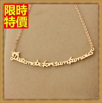 現貨+預購 玫瑰金項鍊吊墜-時尚英文字情人節禮物流行飾品71x154【獨家進口】【米蘭精品】