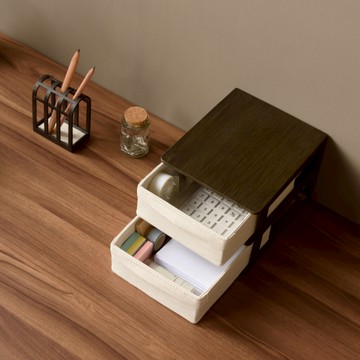 Gudee | REE 桌上抽屜收納櫃 (棉殼白 2格)