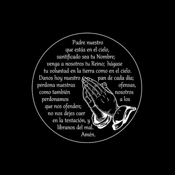 主禱文 西班牙文版 Padre Nuestro y Manos Orando
