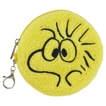 PEANUTS 史努比 毛茸茸圓形零錢包  13.5 x 13.5 x 3.5cm  胡士托 黃色