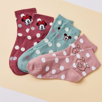 (多款)迪士尼 Disney圓點系列中統襪【旺達棉品】 MK-717 WP-723