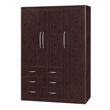 文創集-南亞塑鋼     宮崎  南亞塑鋼4.7尺三開門六抽衣櫃/收納櫃-140.6x61x200cm免組