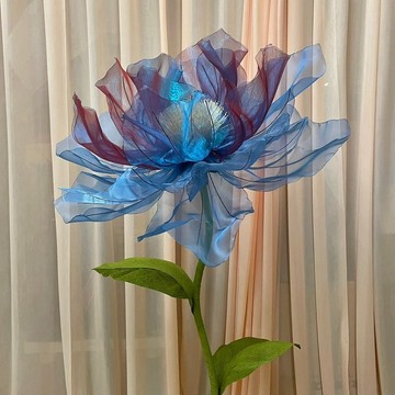 真絲雙色巨型花-極致夢幻煥彩歐根紗立地款
