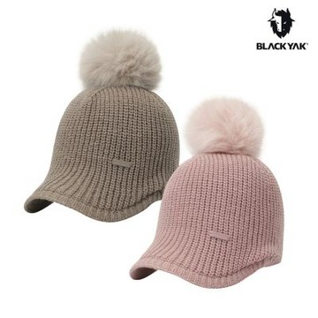 BLACKYAK 韓國 女 針織毛球棒球帽(兩色可選) 針織帽 保暖帽 毛帽 編織帽 羊毛 BYEB2WAG01