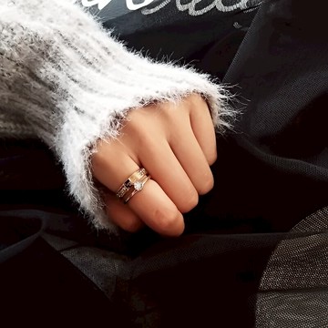 鈦鋼不掉色情侶戒指女食指網紅冷淡風日韓潮人學生個性玫瑰金指環1入