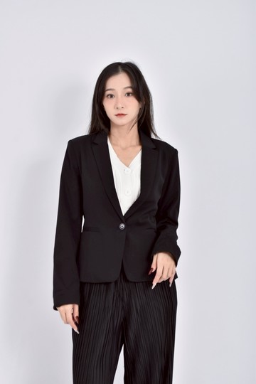 (M) net西裝素面黑色外套