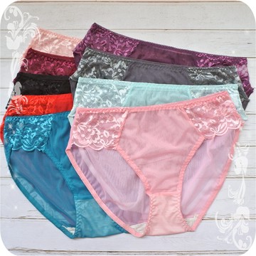 適合XXL 加大透氣網紗內褲(建議30~35腰)性感透氣彈性 女生加大內褲 中腰內褲 加大尺碼 透明 三角褲80301