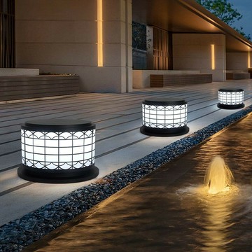 免運/公司貨 柱頭燈 太陽能庭院燈 燈具 廠家直銷簡約太陽能戶外圓型柱頭 庭院花園別墅大門防水防銹LED 可開發票 全館五折 工廠現貨直銷 新品特價 m10231