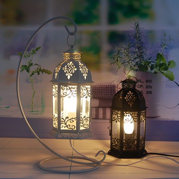 地中海風格懷舊復古白色鐵藝調光臺燈 酒吧咖啡館創意裝飾燈具