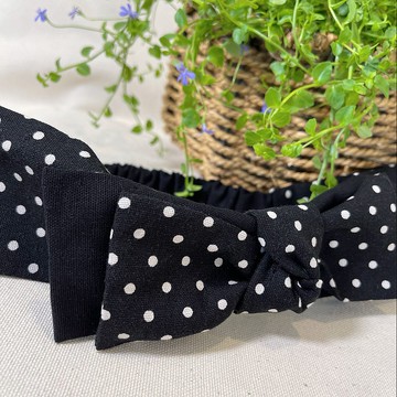 小圓點立體雙蝴結髮帶 可客製孩童款