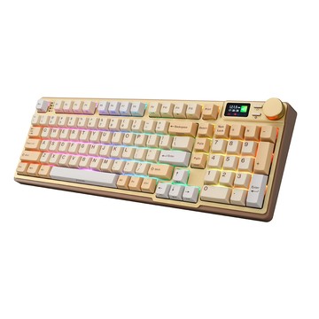 i-Rocks 彩色LCD顯示螢幕irocks K85R 機械式鍵盤-熱插拔-RGB背光-摩卡棕