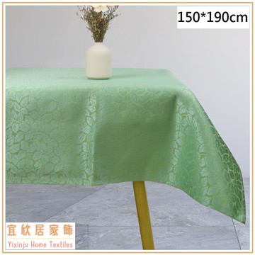 宜欣居傢飾 春曉*綠/超防潑水/防汙/防焰緹花布桌巾