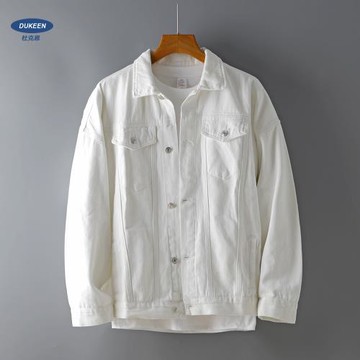 白色牛仔外套男2021新款韓版潮流ins百搭寬松春秋季夾克男士上衣