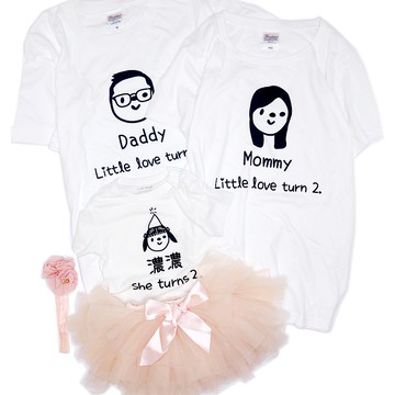 super澎澎裙日式簡約親子裝 免費自訂公仔及文字