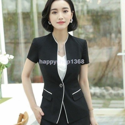 薄手 ビジネス サマージャケット スーツジャケット フォーマル 夏 半袖ノーカラージャケット レディース 無地 テーラードジャケット 細身 面接 通勤ol 通販 Lineポイント最大get Lineショッピング
