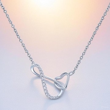 【美鑽銀飾】925純銀鋯石無限愛心手鍊 | 永恆之愛 - 璀璨流轉
