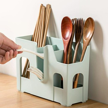 2個裝 收納架三格廚房掛式塑料筷籠瀝水筷子架家用【雲木雜貨】