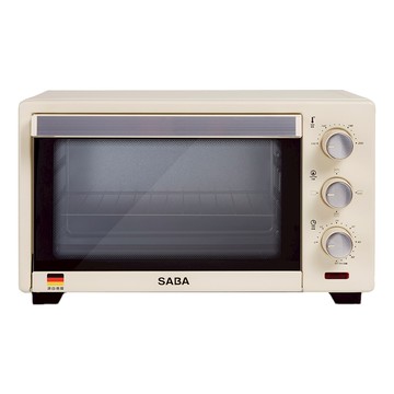 SABA 20L復古電烤箱 全新升級雙層強化玻璃隔熱門 不鏽鋼發熱管發熱均勻 可控溫度100-230°C  SA-HT01