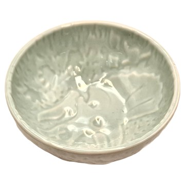 WANDU 瓦讀 卡通調味碟 陶瓷小碟 調味醬料收納 8.5 x 3.5cm  劍龍 淺綠色  1個