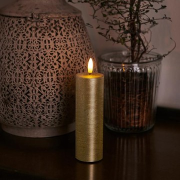 丹麥 LED 蠟燭擺飾 5x15cm 金色