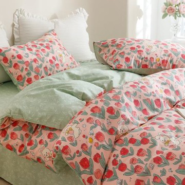 ins風純棉被套單件1.6x2.1少女心碎花宿舍女生100全棉150x200被罩