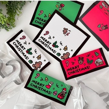 包裝標籤卡 50片入 標籤卡頭 烘焙卡頭 折疊卡 對折紙卡 封口 卡片 裝飾卡 卡片 萬聖節 聖誕節【RHW0377】