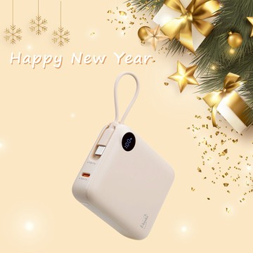 快速出貨🚚【新年快樂】台灣製造自帶Type C線數顯雙向2輸出快充行動電源 B129 E-books