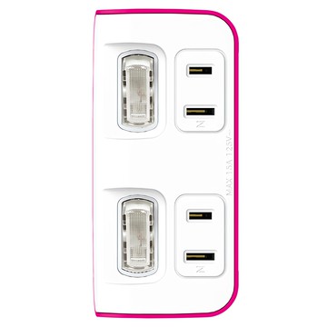 Tyson 太順電業 2切2座 2P便利型 節能小壁插 TS-022A 洋紅色  1個