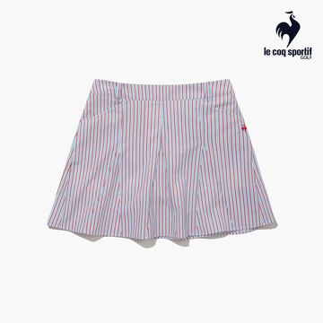 【LE COQ SPORTIF GOLF公雞高爾夫】女款淡藍色涼爽彈性材質舒適時尚高爾夫風有內搭褲短裙 QLV8R762