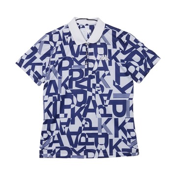 KAPPA義大利時尚吸濕排汗女性短袖 POLO 白底淺丈青字花版/白 361V6TW867