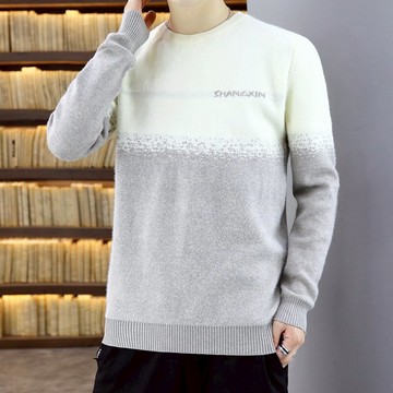 男士毛衣秋冬季打底衫加絨加厚針織衫青少年學生冬裝上衣保暖衣服