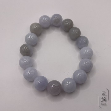 【云綺珠寶】天然緬甸A貨翡翠 紫羅蘭 灑金 收藏款 手串 13mm+ (附台證)