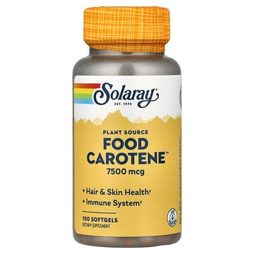 Solaray, 食物類胡蘿蔔素，7500 微克，100 粒軟膠囊