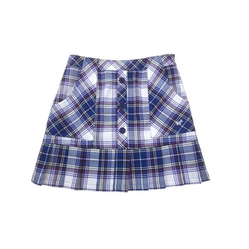 【SCOTTISH HOUSE】藍白格下擺 百褶 前中排釦 格短裙(CFT12106)